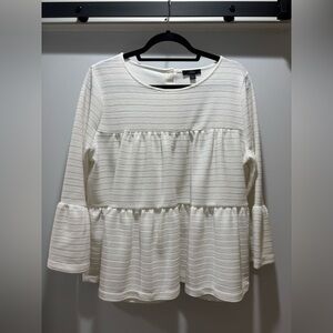 J. Crew White Textured Blouse